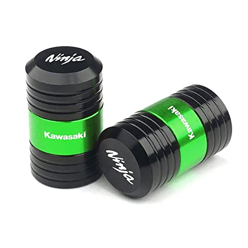 CZITAE Moto Tige Soupape Air Caps Couvercle Cache Poussière Métal Moto Housse Capuchon Bouchon de Valve de Roue Pneu, pour Kawasaki Ninja 400 650 300 250 250R Ninja H2 ZX14R ZX10R ZX6R Accessoires Cover