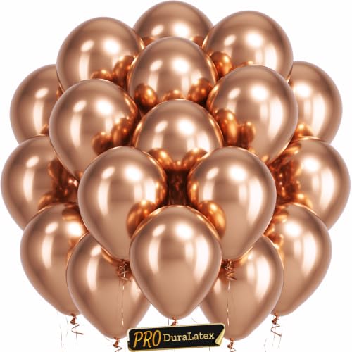 Image of Bezente Pro Duralatex Rose Gold Extra-Thick Balloons 120 Pack 10 inch