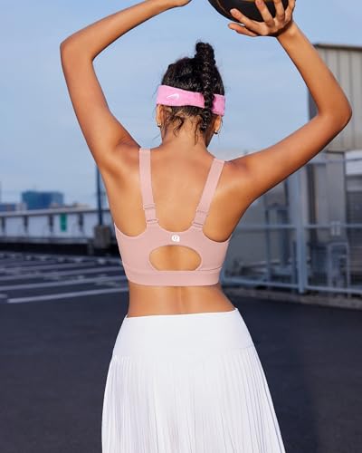 Image of RUNNING GIRL High Impact Sports Bras for Women,Racerback Running Bra Workout Crop Tank Tops Longline Sports Bra Push up
