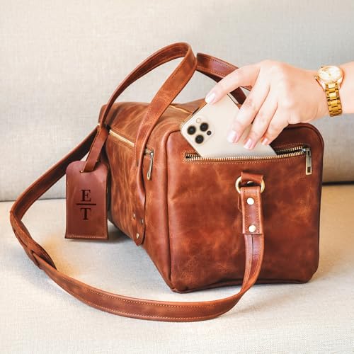 Custom Monogrammed Luggage Bag, Personalized Genuine Leather Duffel Bag for Men, Travel Suitcase, Boyfriend Gift, Husband Gift, Leather Gift3