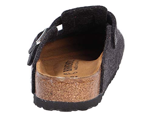Image of Birkenstock Boston 0160371 Wool Unisex Sandals - Anthracite - 42