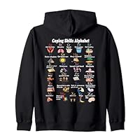 Coping Skills Alphabet Mental Health Awareness Women Kids Zip Hoodie
