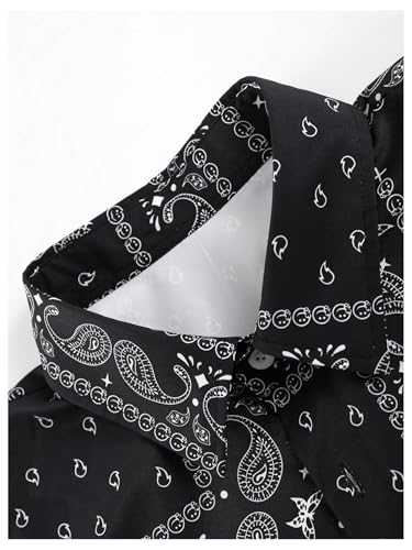 WDIRARA Men's 2 Piece Set Paisley Print Button Down Shirt Shorts Outfits Vacation Set3