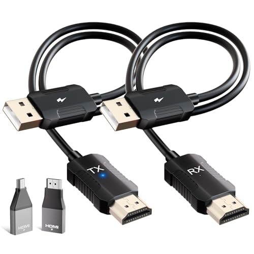 HDMI Wireless Trasmettitore e Ricevitore, Decodifica 4K Uscita 1080P, Cavo HDMI Senza Fili Portata...