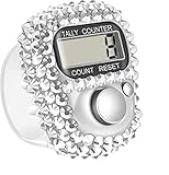 Silver Electronic Finger Tally Counter Clicker Counter, Convenient Portable Digital Display Tally Counter, Resettable Lap Counter for Golf Goods Counting Accessories, Track and Field Lap Counters
