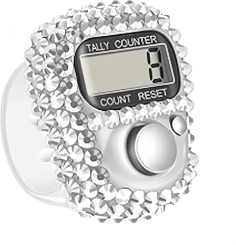 Electronic Finger Tally Counter Clicker Counter,Portable Digital Display Tally Counter,Convenient Resettable Mini Lap Counter for Golf Goods Counting Accessories,Track and Field Lap Counters (Silver)