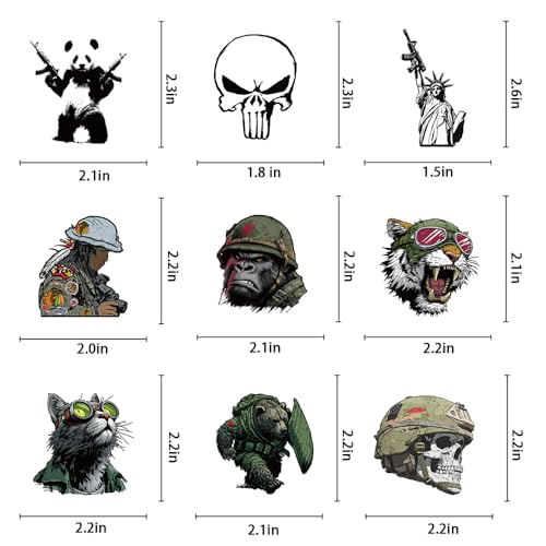 Tactical Stickers 50PCS Funny Decals Gift, Hard Hat, Military Decals, Adults/Tenns
