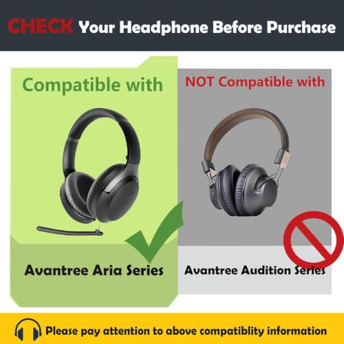 Aria 90B Earpads Cushion Replacement for Avantree 4190TA /Aria Pro aptX-HD/Aria Pro 2 / Podio/Line/Me S, Aria 90B /90C Headsets Ear Cushions with Protein Leather miniatura 3