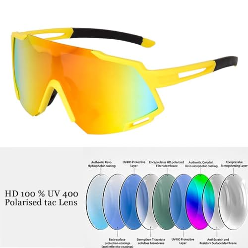 Image of Sports Sunglasses for Men & Women | UV400 Protective Shield Lens | Lightweight Cycling Glasses for Running, Cricket, Bike Riding, Driving, Baseball, Fishing & Outdoor Sports