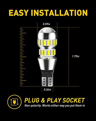 AUXITO 912 921 LED Bulbs for Backup Light Reverse Lights, 42-SMD 400% Brighter, 6000K White, Non-polarity 906 W16W T15 921 LED Bulb Direct Back Up Parking Light Replacement Lamp, Pack of 2 - 4