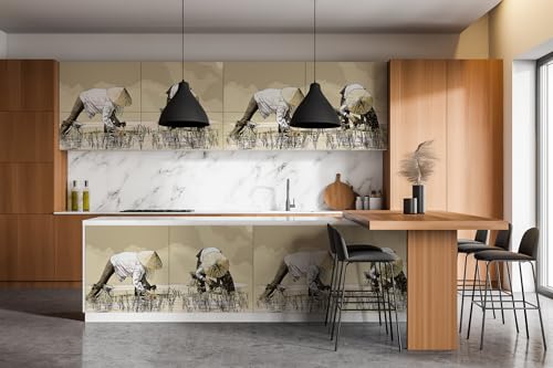 Papel pintado para tapar imperfecciones de muebles Wallfluent autoadhesivo mate cocina 7