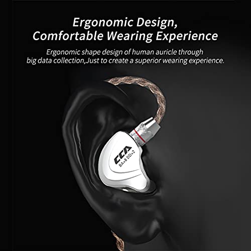 Cca C10 In Ear Monitor Headphone 10 Hybrid Drivers Wired Earbud 4Ba 1Dd Hifi Iem Earphones Stereo Noise Isolating Earphone With Detachable Cable For Musicians Singers Studio Audiophiles Dj Pc #TOP6