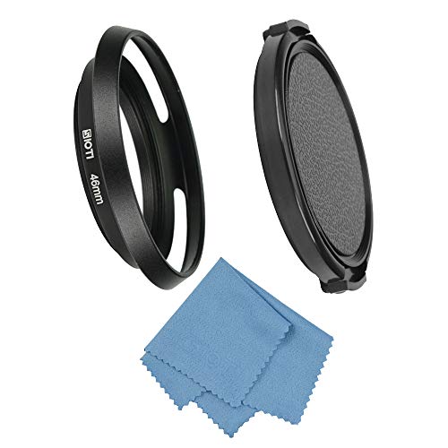 SIOTIメタルレンズフード+クリーニングクロス+レンズキャップ、ライカ/富士フィルム/ニコン/キャノン/サムソンのレンズに対応できる