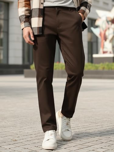 Image of Urbano Fashion Men's Regular Fit Mid Rise Cotton Casual Chinos Trousers Stretch