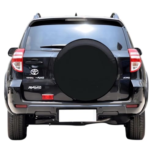 Image of Black Spare Tire Cover, Spare Wheel Cover for Toyota RAV4, Honda CR-V, Jeep Liberty, Ford Bronco SUVs, Dust-Proof Tire Cover Protector (M: 225 /65R17, 235 /55R18, 235 /65R17)