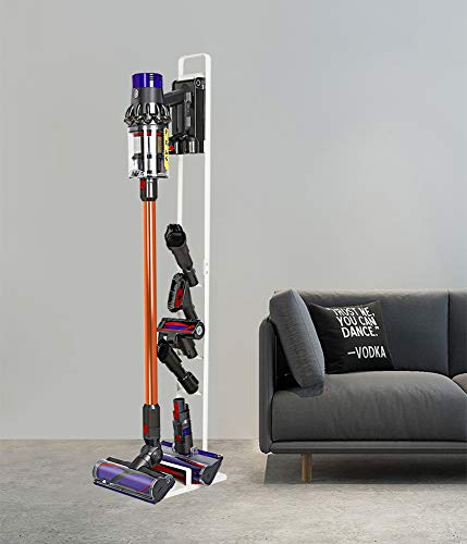 Buwico Stable Metal Storage Stand Docking Station Organizer Holder for Dyson Handheld V11 V10 V8 V7 V6 DC30 DC31 DC34 DC35 DC58 DC59 DC62 DC74 Cordless Vacuum Cleaners,White