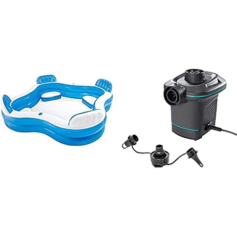 Intex 56475 - Piscina Hinchable con Asientos y Bomba Eléctrica Invertible Cover