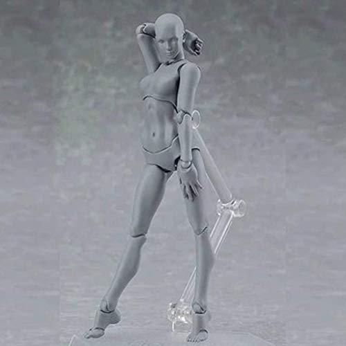 Abrobroki Body Kun Doll, Artists Manikin Blockhead Jointed Mannequin Drawing Figures For Figure Model Male+Female Set (Gray) #TOP3