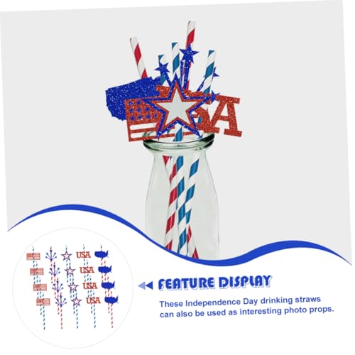 Pitillos de papel patrióticos para fiestas 20 pcs miniatura 5