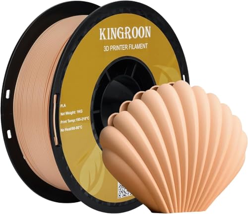 Kingroon PLA Filament 1.75mm PLA 3D Drucker Filament Maßgenauigkeit +/- 0.03mm 1KG Spule (2.2 LBS) PLA Filament für 3D Drucker Hautfarbe