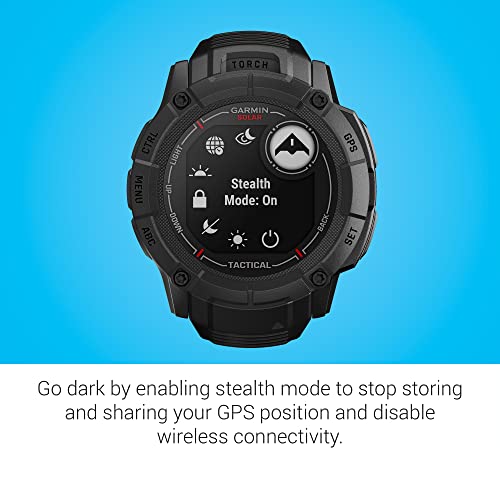 Image of Garmin Instinct 2X Solar - Tactical Edition, Rugged GPS Smartwatch, Built-in Flashlight, Ballistics Calculator, Solar Charging Capability, Black