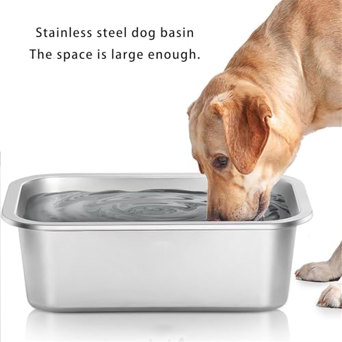 Comedero de metal resistente antiderrames y antideslizante rectangular 5