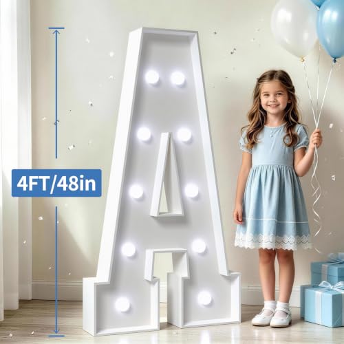 Image of Marquee Letters 4 Feet Tall, Cool Light Up Letters H for Party Decor