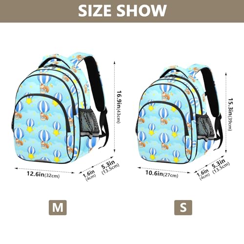 Emelivor Squirrel Balloon Star Kids Backpack School Cute Bookbag Toddler Backpacks Daypacks Bag for Kids,M4