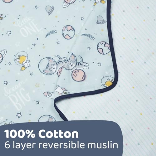 Image of haus & kinder Muslin Blanket for New Born Baby, Soft Breathable Baby Blankets Newborn, Baby Blanket for 0-2 Years, Cozy Baby Blanket for Crib Nursery & Stroller, New Born Baby Essentials | Spacewalk