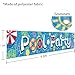 Swimming Pool Party Banner for Summer Party Decorations, Summer Themed Hawaiian Outdoor Party Decorations, Baby Shower Birthday Swimming Pool Party Supplies(Pool Party Blue)