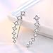 Cubic Zirconia Crawler Earrings for Women Glitter Cartilage Beaded Seven 7 Star Sparkly Crystal Rhinestone Gold Silver Plated Climber Cuff Earrings for Wedding Birthday Valentine Fashion Jewelry Gifts (Silver)