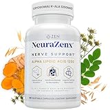 Zen Nutrients NeuraZenX Nerve Support & Peripheral Neuropathy Support Supplement with 1200mg Alpha Lipoic Acid (ALA), Benfotiamine, L-Carnitine, and Turmeric