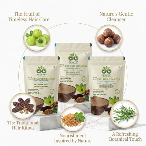 Image of Natural Hair Wash Powder - Family Ritual (Pack of 3, 600 g) | Amla, Reetha, Shikakai, Methi & Rosemary | Helps Reduce Hair Fall & Dandruff | Sulphate-Free Hair Cleanser for Stronger, Healthier Looking Hair