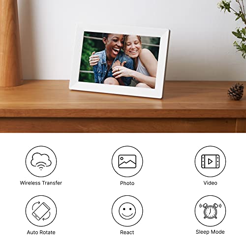 Wifi Digital Picture Frame With Frameo App, 10.1 Inch Hd Touch Screen Digital Photo Frame, Built-In 16Gb Memory, Auto-Rotate, Share Moments Instantly From Anywhere, Gift For Friends And Family, White #TOP5