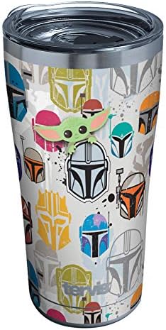 Tervis Triple Walled Star Wars The Mandalorian Peekaboo Insulated Tumbler Cup Keeps Drinks Cold & Hot, 20oz Legacy, Stainless Steel