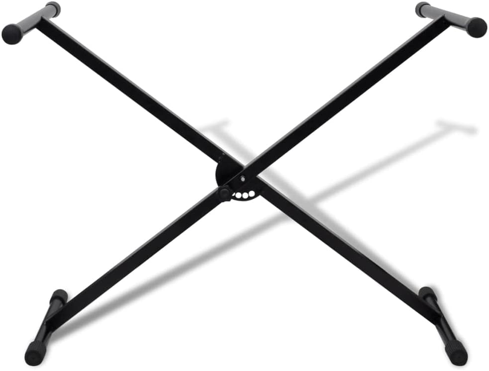 vidaXL Keyboard Stand and Stool Set Adjustable Height Piano Bench Padded Seat