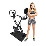 Obenater Folding Exercise Magnetic Bike Adjustable Height Comforable Seat with Pulse Sensor/LCD...