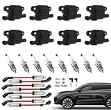 kilogorge tune up kit spark plugs and wires coil, 8 Packs UF413 D510C D513A Ignition Coil Packs (Square) and Spark Plugs and Wires for V8 2007-2018 Chevy Silverado Suburban Tahoe