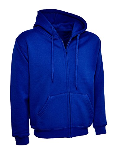 Ladies Zip-Up Hoodie Size 10 to 28 Plus Loose Fit Plain Hooded Sweatshirt New (UK 16, Royal Blue)