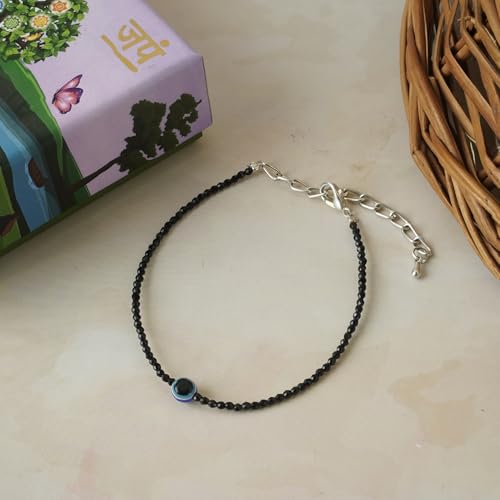 Image of Japam Evil Eye Anklet for Women | Black Obsidian Nazar Anklet | Protection from Negative Energy | Stylish Daily Wear Foot Bracelet