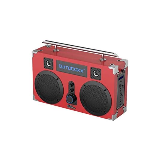 Bumpboxx Bluetooth Boombox Ultra Red | Retro Boombox with Bluetooth Speaker | Rechargeable Bluetooth Speaker