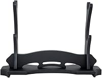 Vista 1 de BiJun Soporte para espada, soporte de Katana de madera de 2 niveles, soporte para sable de luz, estante de exhibición para todas las espadas samuráis