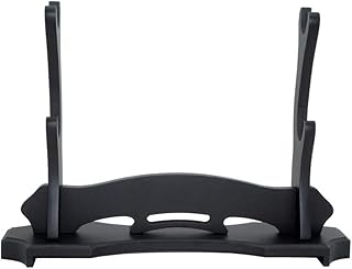 BiJun Sword Stand Katana Stand, Black Wood Sword Katana Wall Mount Holder, Gladiator Sword Wall Display Crusader Sword Stand Knife Hanger Bracket Rack