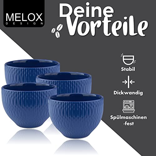 Cappuccino Tassen Melox 4er Set Porzellan Blau 4 x 200ml