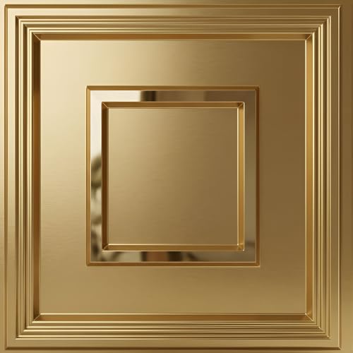 Image of Kayra Decor PVC Ceiling Panel 60x60 cm |Square Panel| Champagne Gold|50 Tiles Cover 200 Sq Ft| Modern False Ceiling|Royal & Elegant Finish