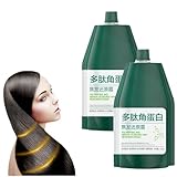 Hidratante y suave: Hidrata profundamente y repara el cabello dañado con esta crema nutritiva, enriquecida con polipéptidos y queratina para retener la humedad, suavizar el encrespamiento y restaurar la suavidad.