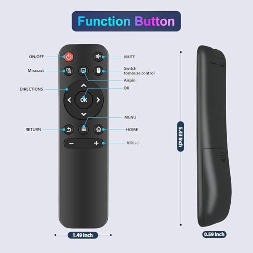 Image of K2 Remotes Compatible for Zebronics Android Pixaplay Smart LED Projector Remote - Version 02 | IR Replacement Controller | Match with Old Remote Before Purchase