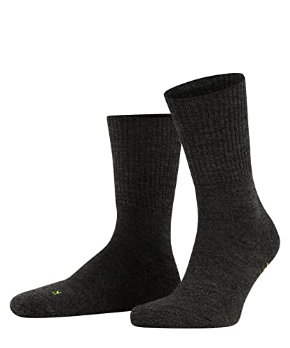 Image of FALKE Unisex Walkie Light Socks, Crew Length, Thick Sole, Hiking Sock, Breathable, Moisture-Wicking, Merino Wool, Grey (Smog 3150), 9-10, 1 Pair