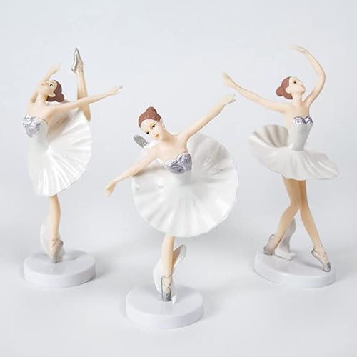 Uoeo 6 Pcs Ballet Girl Cake Topper - Dancing Ballerina Girl Figurine Cake Decorations Pink Cake Toppers For Ballet Girl Baby Shower Birthday Party Wedding Decoration #TOP7