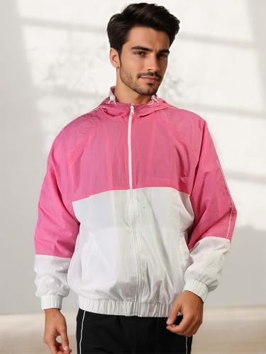 Image of CHKOKKO Sunscreen Jacket for Men Windcheater Hooded Zipper Sports Jacket | UV Protection | Sun Protective | Lightweight Water Resistant | Riding Biker | Outdoor Travel Gym Running